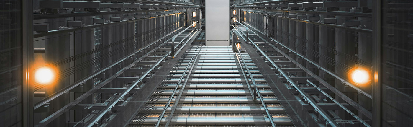 elevator shaft with well maintained and working elevator